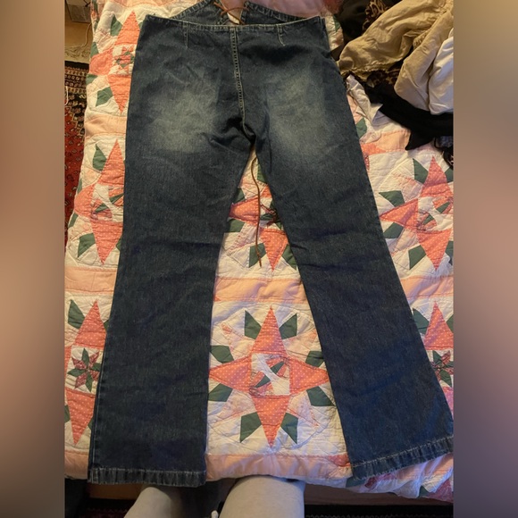 Y2K lace up flare jeans - Picture 2 of 2